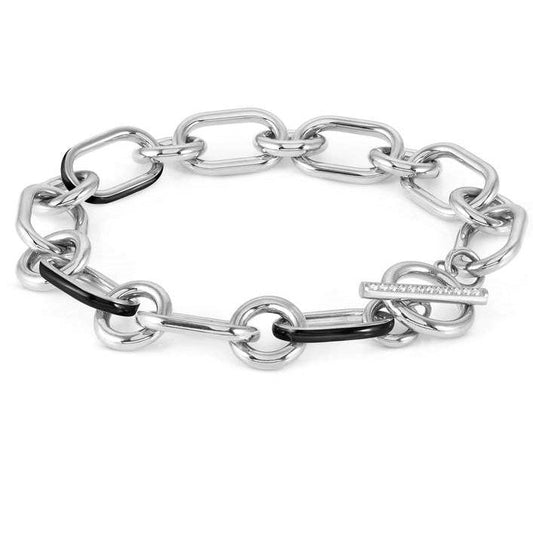 DRUSILLA bracelet, steel, CZ, enamel BLACK