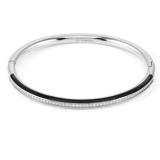 DRUSILLA bracelet, steel, CZ, enamel SMALL RIGID BLACK