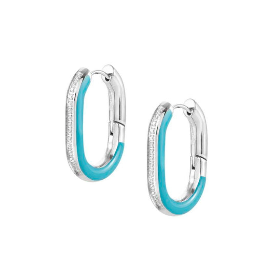 DRUSILLA earrings,  steel, CZ, enamel