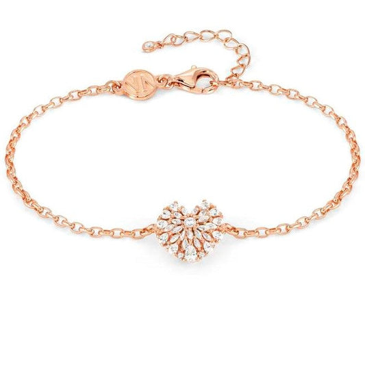 RAYOFLIGHT bracelet  925 silver , CZ Rose Gold Heart