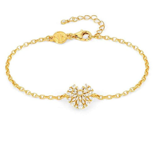 RAYOFLIGHT bracelet in 925 silver and cubic zirconia Gold Heart