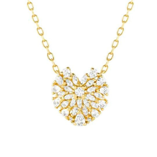 RAYOFLIGHT necklace in 925 silver CZ Gold Heart