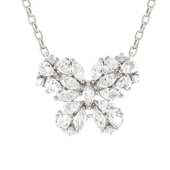 RAYOFLIGHT necklace in 925 silver and cubic zirconia (LARGE) Butterfly