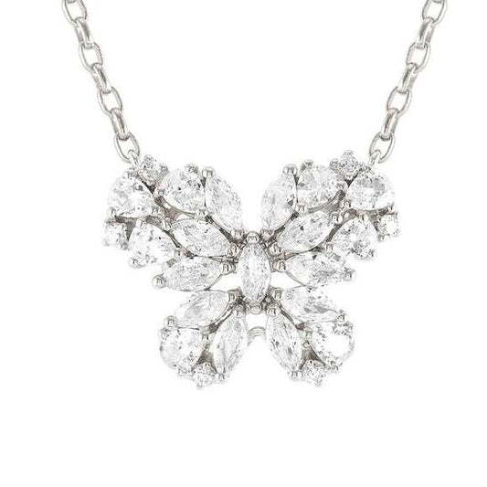 RAYOFLIGHT necklace in 925 silver and cubic zirconia (LARGE) Butterfly