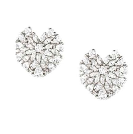 RAYOFLIGHT earrings in 925 silver and cubic zirconia Heart