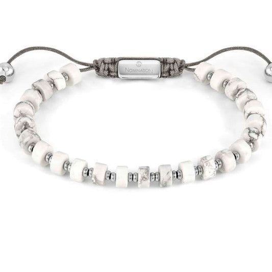 INSTINCT STYLE bracelet,steel, stones WHITE TURQUOISE