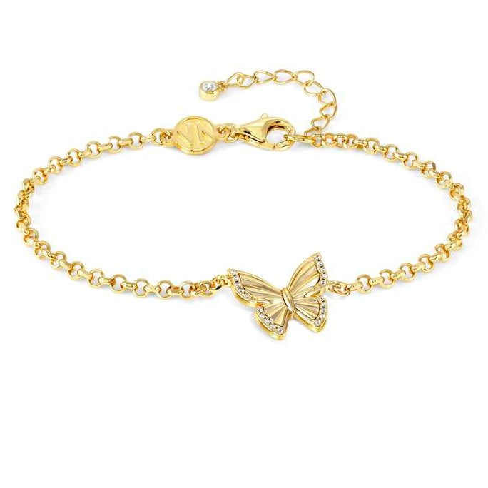 TRUEJOY bracelet in 925 silver and cubic zirconia Yellow Gold Butterfly
