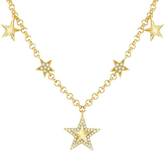 TRUEJOY necklace in 925 silver and cubic zirconia (RICH) Gold Star