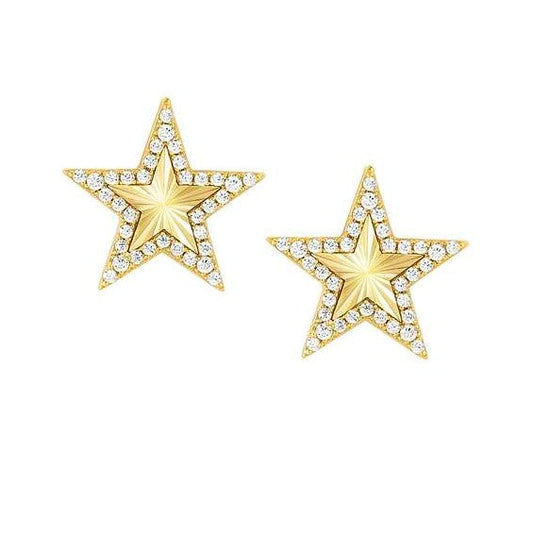 TRUEJOY earrings in 925 silver CZ Gold Star