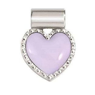 SEIMIA ed. CANDY SYMBOLS in diamond-cut 925 silver and enamel Lilac heart