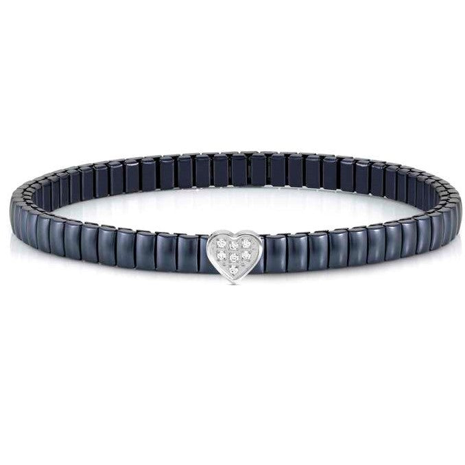 XTE XSMALL bracelet ed. LIFE in steel and cz fin. BLUE Heart