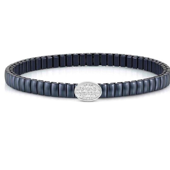 XTE XSMALL bracelet ed. LIFE in steel and cz fin. BLUE Oval