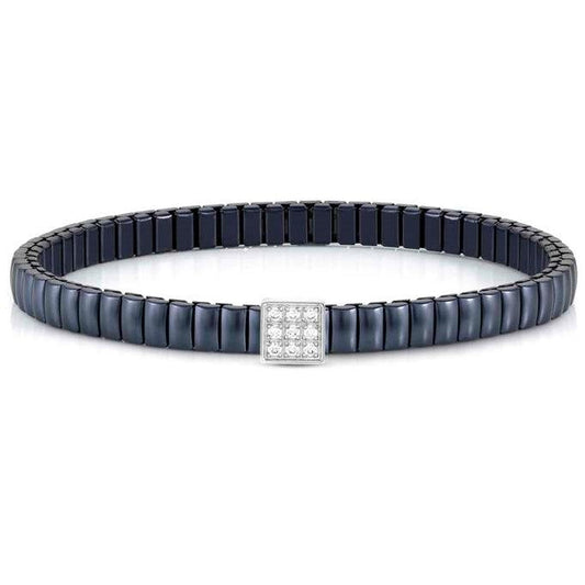XTE XSMALL bracelet ed. LIFE in steel and cz fin. BLUE Square