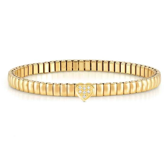 XTE XSMALL bracelet ed. LIFE in steel and cz fin. YELLOW GOLD Heart
