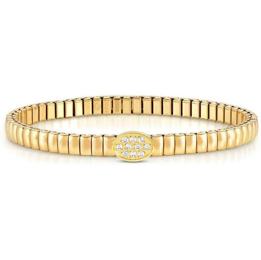 XTE XSMALL bracelet ed. LIFE in steel and cz fin. YELLOW GOLD Oval