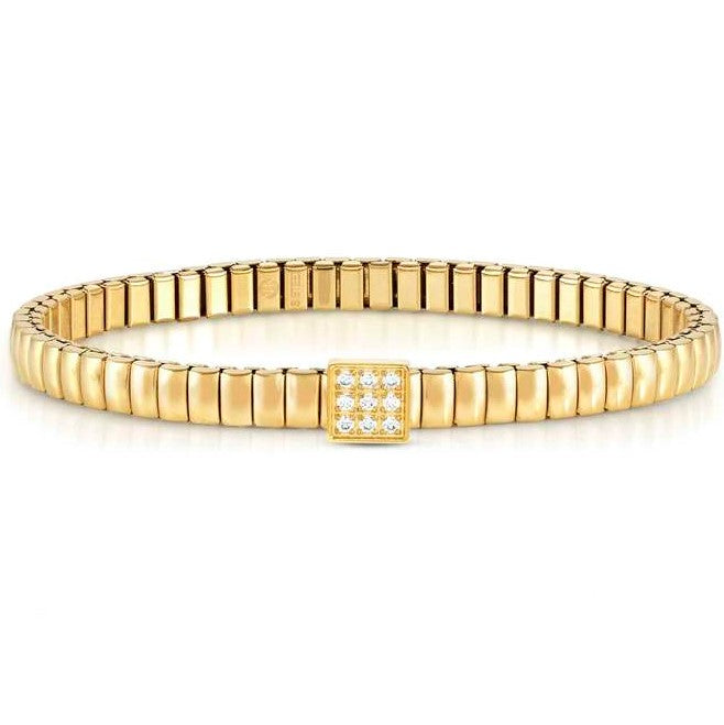 XTE XSMALL bracelet ed. LIFE in steel and cz fin. YELLOW GOLD Square