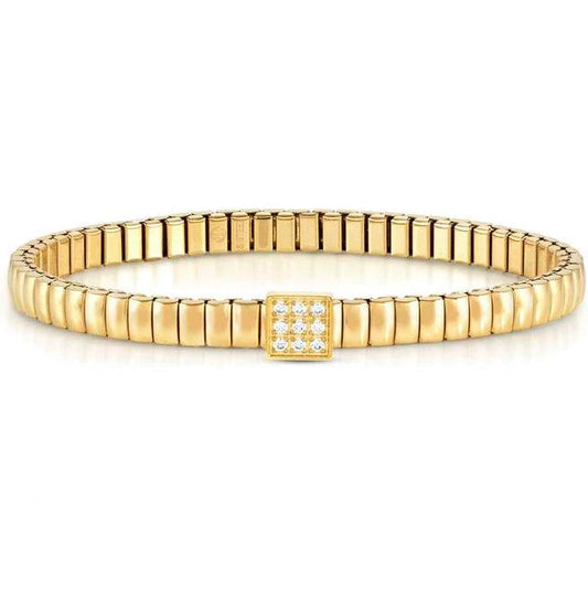 XTE XSMALL bracelet ed. LIFE in steel and cz fin. YELLOW GOLD Square