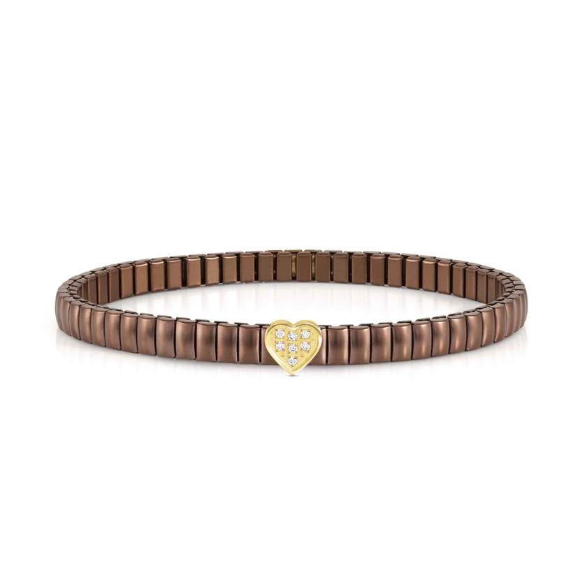 XTE XSMALL bracelet ed. LIFE in steel and cz fin. CHOCOLATE Heart