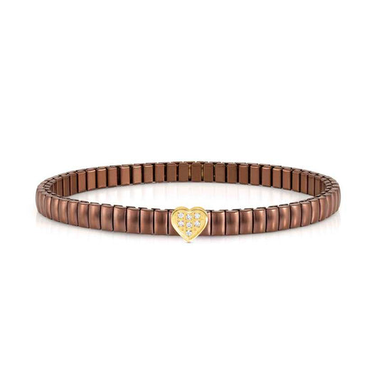 XTE XSMALL bracelet ed. LIFE in steel and cz fin. CHOCOLATE Heart
