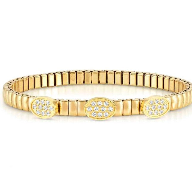XTE XSMALL bracelet ed. LIFE in steel and cz fin. YELLOW GOLD (RICH) Oval