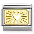 030121/58 Classic ENGRAVED SIGNS, steel, 18k gold CUSTOM Diamond heart