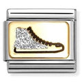 030224/05 Classic GLITTER PLATES, steel, enamel, Sneaker 18k gold