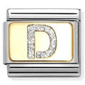 030291/04 Classic GLITTER LETTER D steel, enamel, 18k gold D