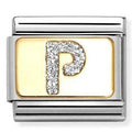030291/16 Classic GLITTER LETTER  P steel, enamel, 18k gold P