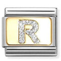 030291/18 Classic GLITTER LETTER R steel, enamel, 18k gold R
