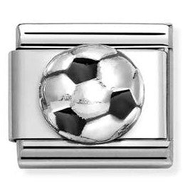 330204/27 Classic SYMBOLS in stainless steel, enamel and 925 sterling silver Soccer ball