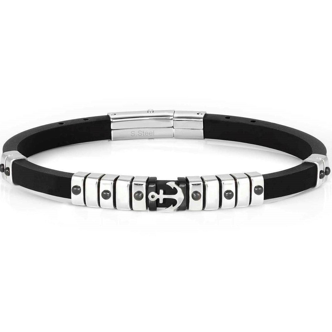 CITY bracelet, steel,rubber Anchor 028813/002