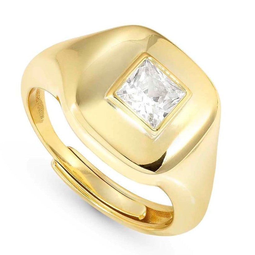 DOMINA ring 925 silver, CZ,fin. YELLOW GOLD Size 15 240400/036/006