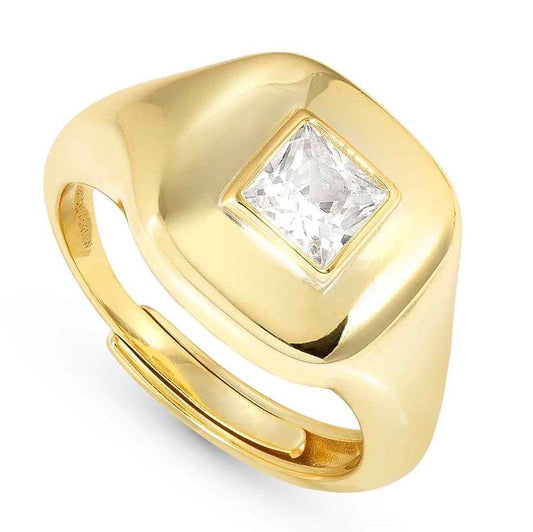 DOMINA ring 925 silver, CZ,fin. YELLOW GOLD Size 15 240400/036/006