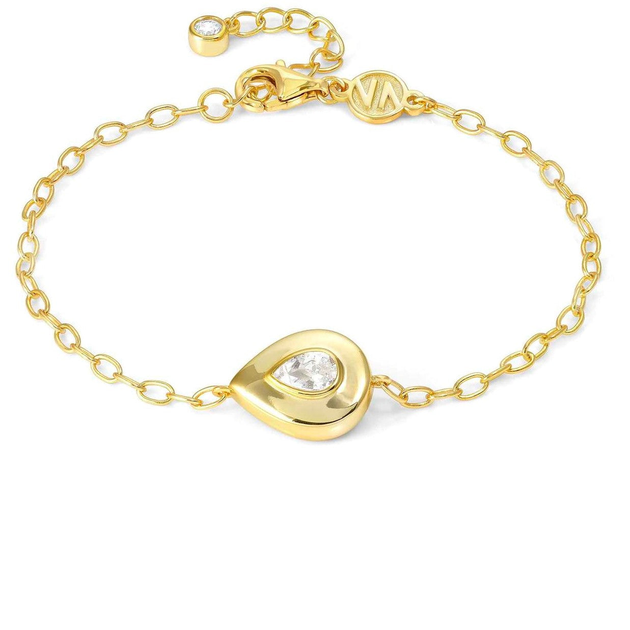 DOMINA bracelet, 925 silver,CZ fin. YELLOW GOLD Drop 240401/015