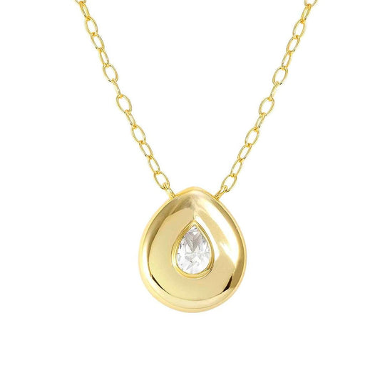 DOMINA necklace 925  silver CZ fin. YELLOW GOLD Drop240402/015