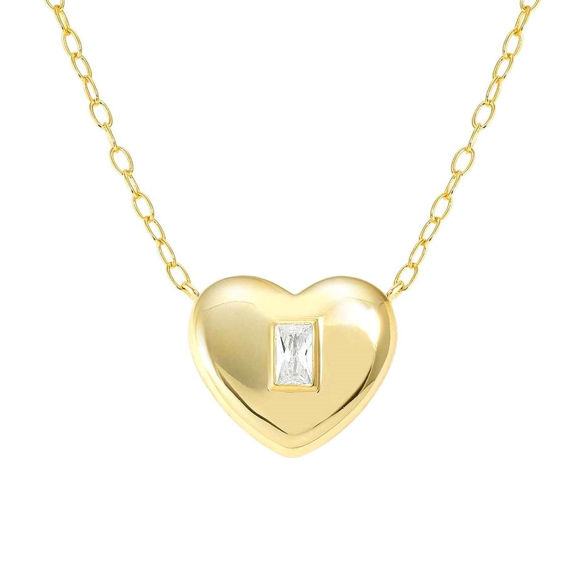 DOMINA necklace  925  silver CZ fin. YELLOW GOLD Heart 240402/015