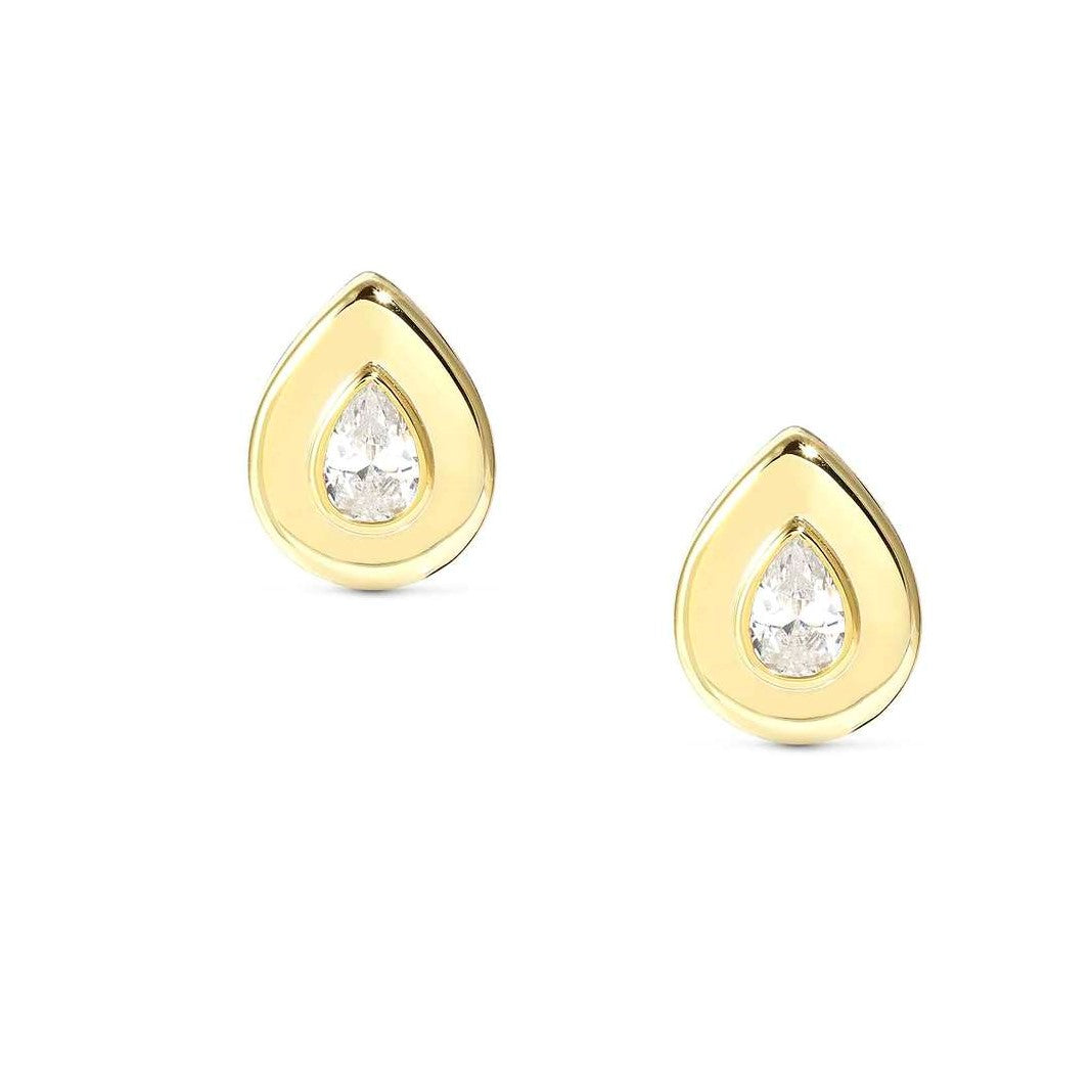 DOMINA earrings  925 silver,CZ fin. YELLOW GOLD Drop 240403/015