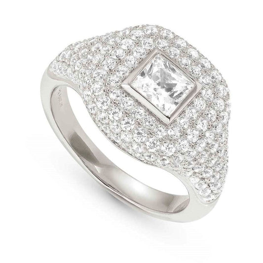 DOMINA ring in 925 sterling silver and cubic zirconia pavé Size 11