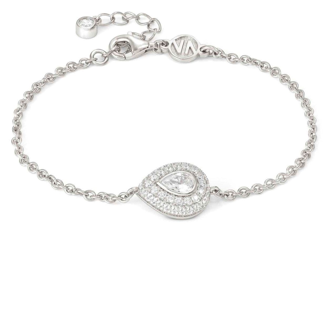 DOMINA bracelet in 925 sterling silver and cubic zirconia pavè Drop