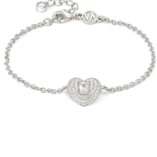 DOMINA bracelet, 925 silver,CZ, pavè Heart