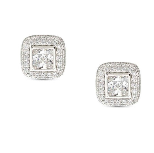 DOMINA earrings,925 sterling silver,CZ, pavé
