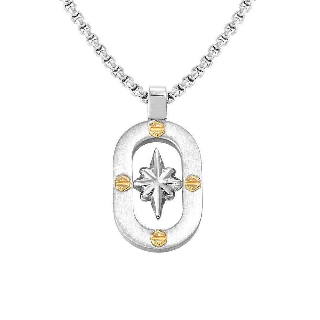 MANVISION necklace,steel GOLD HEX SCREWS Wind Rose 133011/014