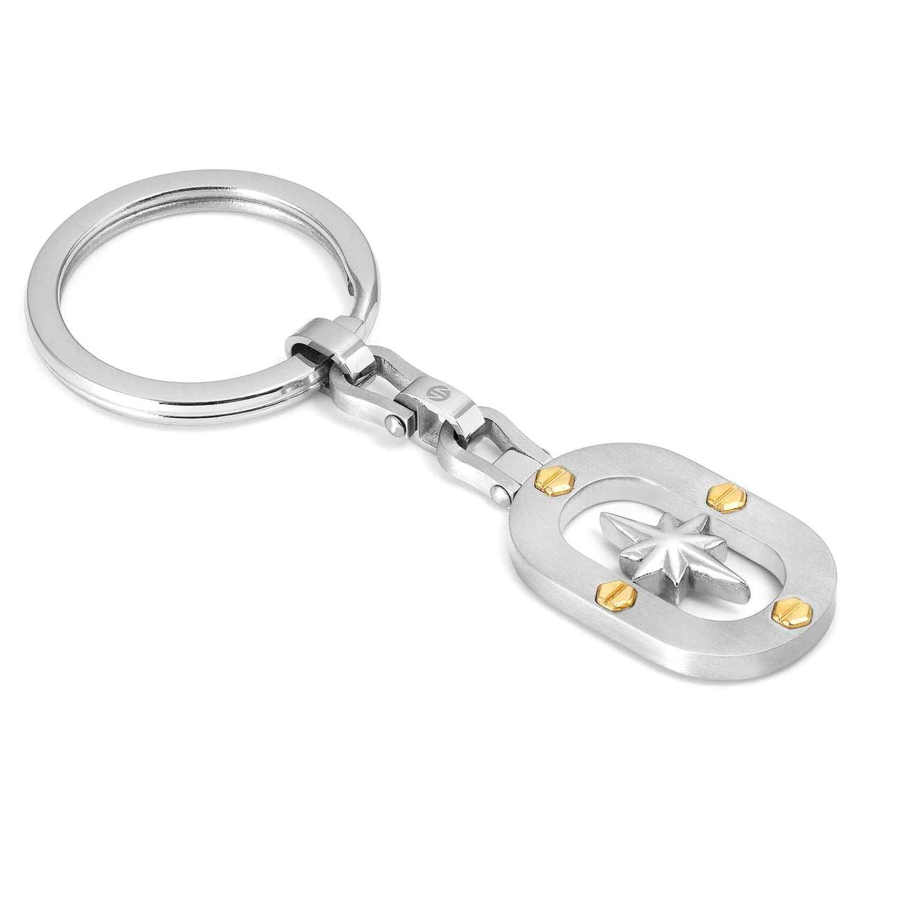 MANVISION keyring,steel GOLD HEX SCREWS Wind Rose 133012/014