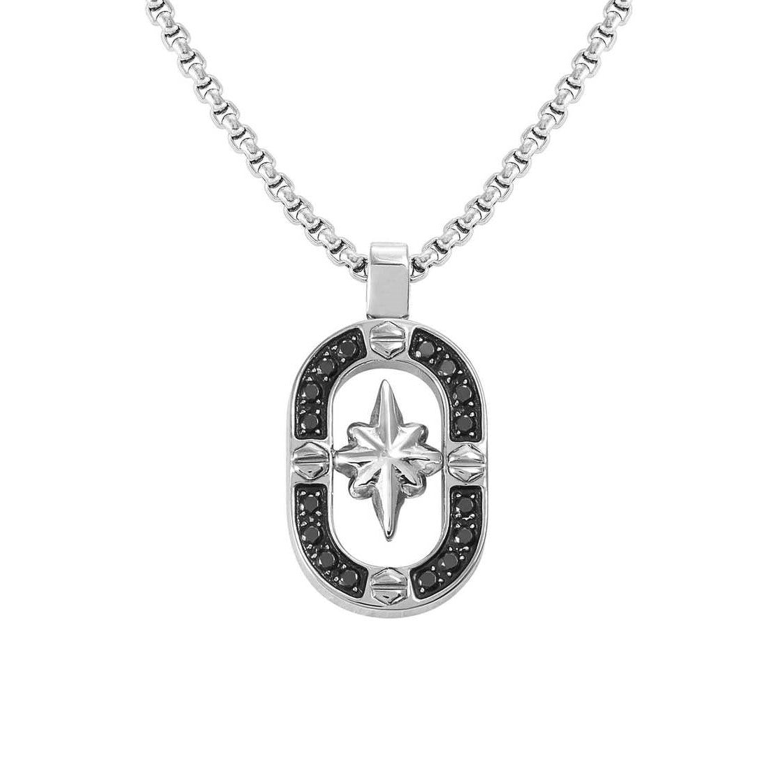 MANVISION necklace, steel,CZ, Wind Rose 133014/014