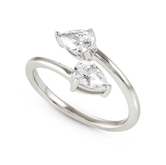 COLOUR WAVE ring,925 silver, White CZ,Size 11 149810/004