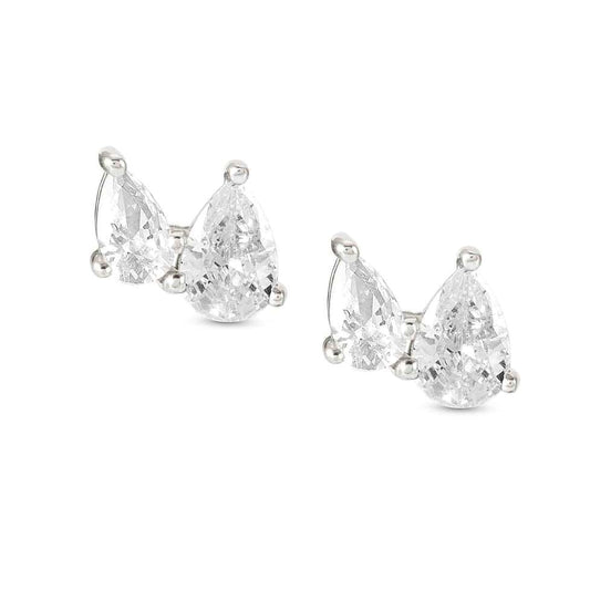 COLOUR WAVE earrings, 925 silver,CZ, WHITE 149813/001