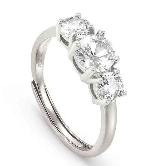 COLOUR WAVE ring, 925  silver,CZ, WHITE 149815/012