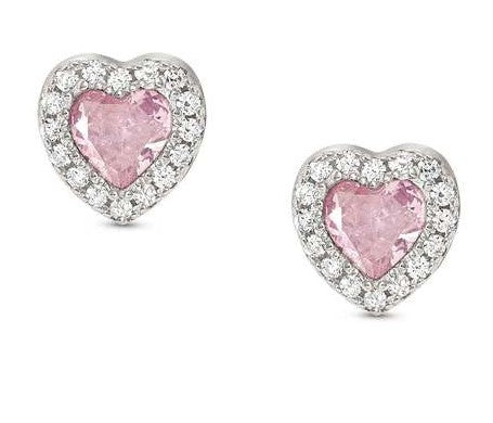 ALLMYLOVE earrings 925 silver ,Cz PINK 240304/002