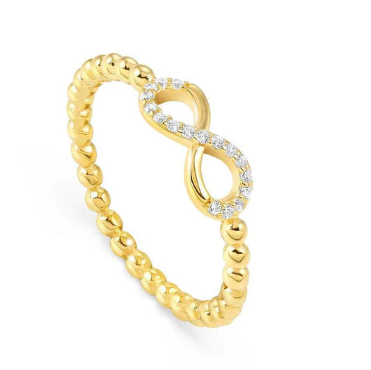 LOVECLOUD ring in 925 sterling silver and cz Infinity Yellow Gold Size 13