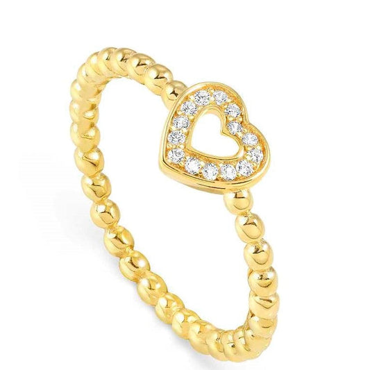 LOVECLOUD ring in 925 sterling silver and cz Yellow Gold Heart Size 13